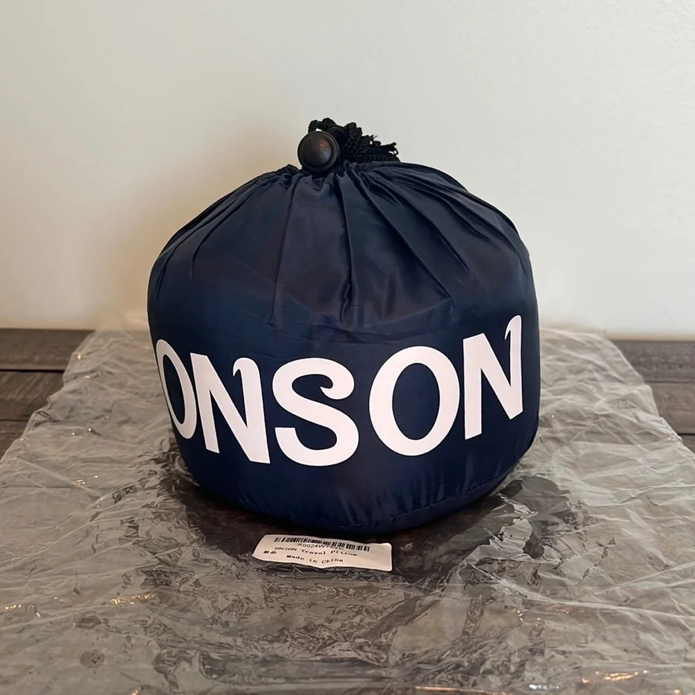 NWT ONSON Travel Pillow, Eye Mask, fEar Plugs w Travel Bag, 100% PURE MEMORY FOA